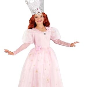 Wizard of Oz Glinda Girls Costume Size Child Small, 2 Pc Pink Dress &